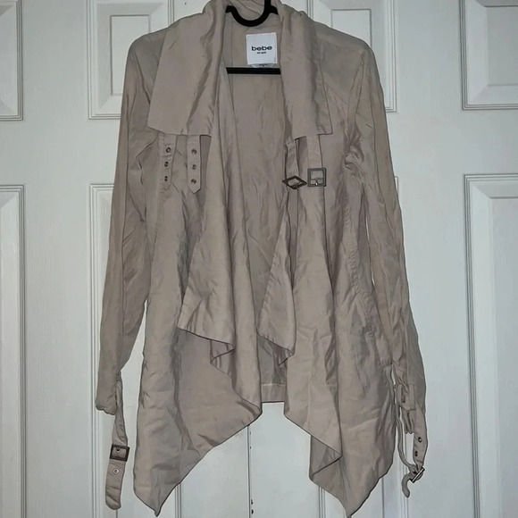 Bebe cream waterfall open light jacket blazer Sz  XS - Picture 1 of 11